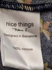 Nice Things zomerjurk. Maat 38, Donkerblauw/print.