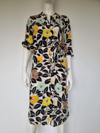 Juffrouw Jansen midi jurk. Maat S. All over print.