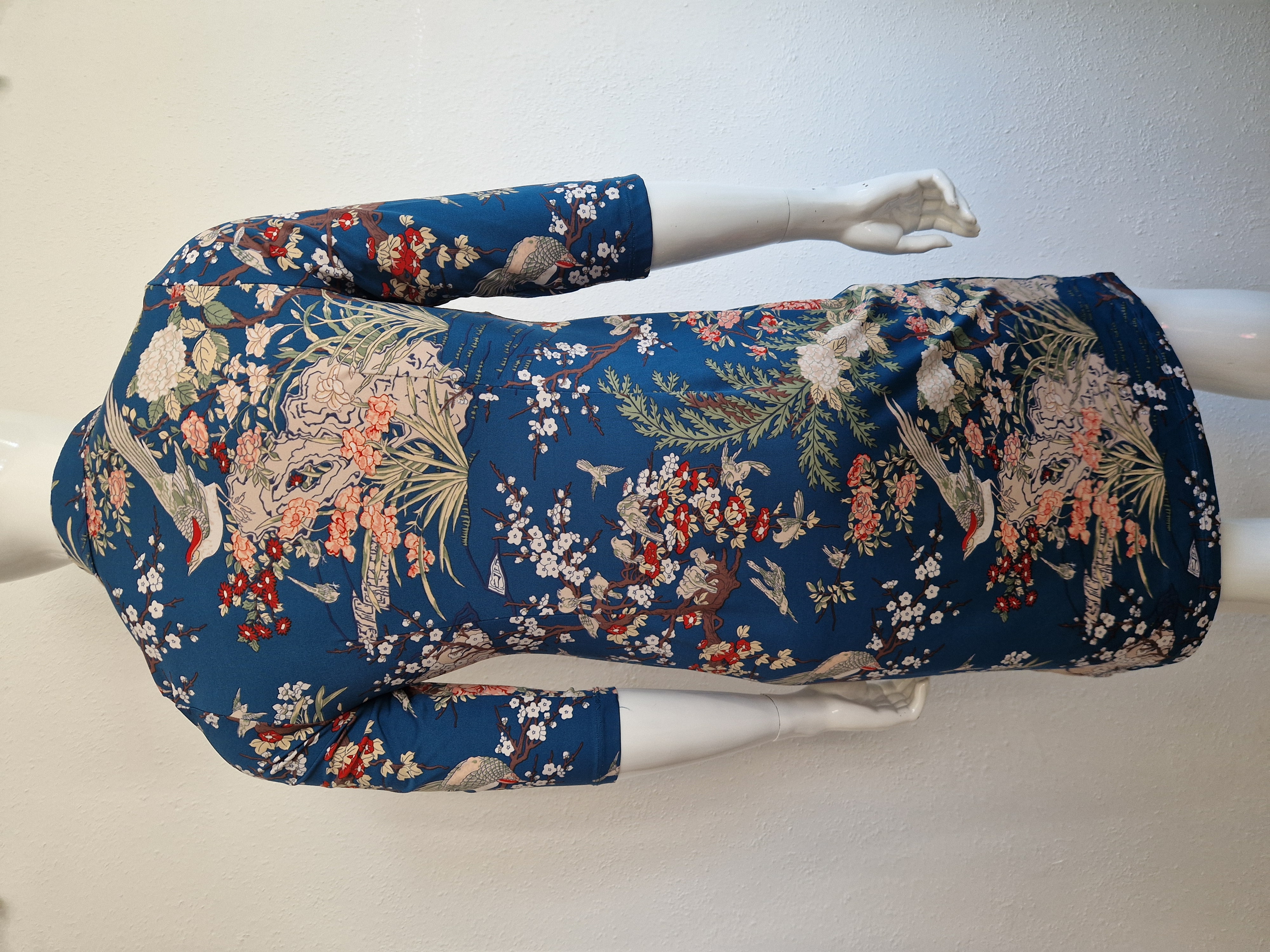 King Louie jurk. Maat L. Petrol/Japanse print.