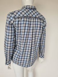 Emily van den Bergh blouse. Mt. 42, Blauw/ruit.