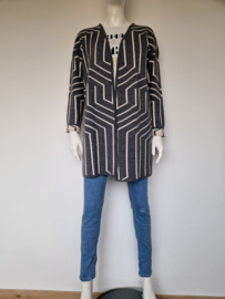 Claudia Sträter vest. Maat 38, Grijs/off white.