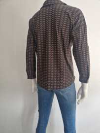 Studio Anneloes blouse. Maat S. Grijs/bruin/travelstof.