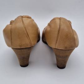 Alberto Fermani leren pumps. Maat 37.5. Camel