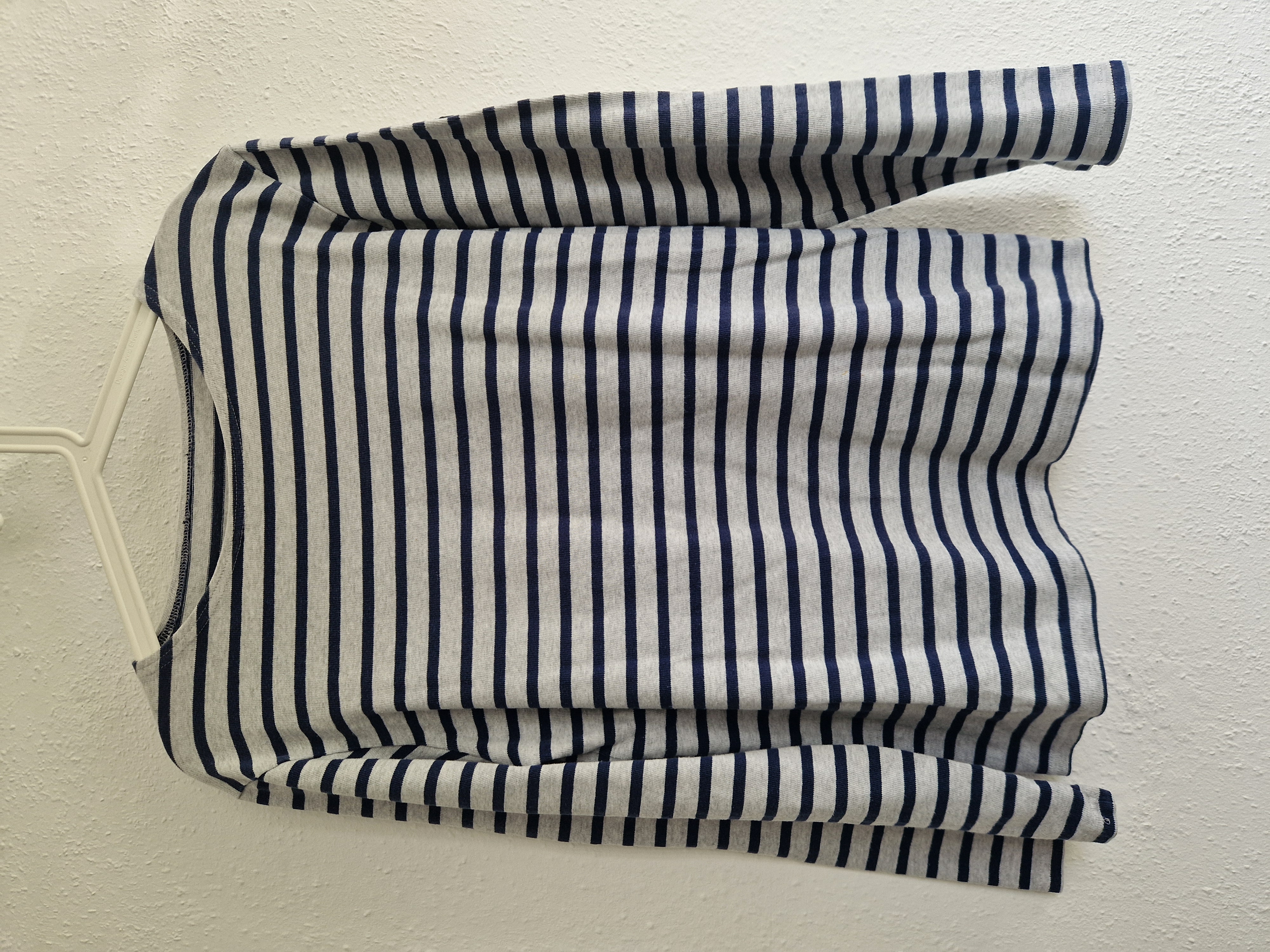 Saint James sweater. Maat M. Grijs/blauw gestreept.