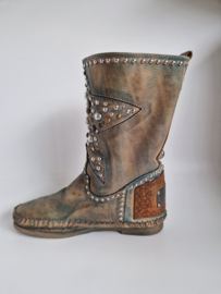Karma of Charme leren laarzen | Maat 38 | Groen/studs |
