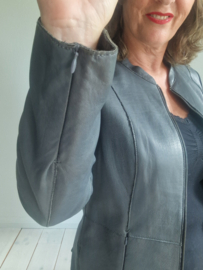 Milestone leren jas. Maat 40, Grijs/lamsnappa