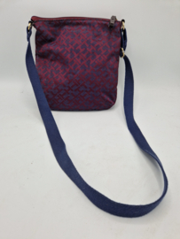 Tommy Hilfiger cross body tasje. Wijnrood/donkerblauw.