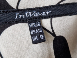 InWear plooirok. Maat 38. Crème/zwart/ zijde
