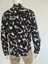 B. Copenhagen blouse. Maat 38, Zwart/crème/print.