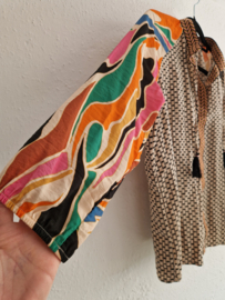 Geisha blouse top. Maat 36, Multi color.