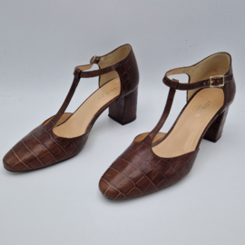 Jonak Paris pumps. Maat 40, Crocoprint/bruin.