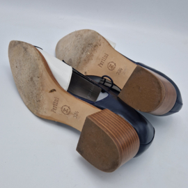Pertini veterschoenen. Maat 39,5, Blauw/wit/leer.