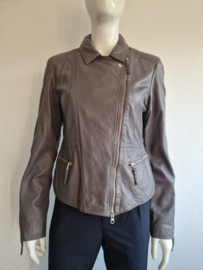 DNA biker jasje. Maat 38/40, Grijs/leer.