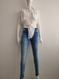 Lui Jo Cropped blouse. Maat 36, Wit