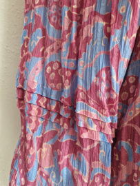 Fabienne Chapot blouse Hollie. Maat 40, Blauw/roze/print.