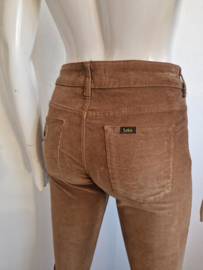 Lois Ravel high rise flared pantalon. Maat S. Cognac.