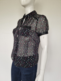 Whistles blouse. Mt. 40, Zwart/zijde.