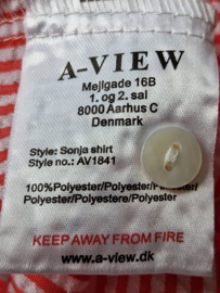 A-View rood/wit gestreepte blouse. Maat 40/42,