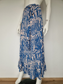 Juffrouw Jansen overslag rok Orianna. Maat S, Blauw
