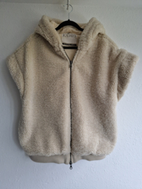 10DAYS teddyvest met capuchon | Maat XL | Ecru |