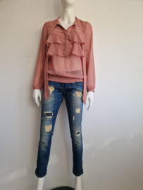 Morgan roezel blouse. Maat 38, Oudroze.