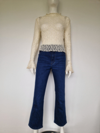 Jusdepom kanten top met flare mouwen. Maat M/L. Crème