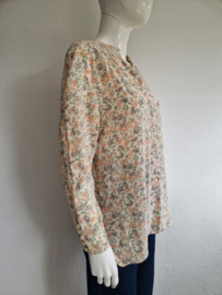 Zijden blouse. Maat M. Bloemenprint