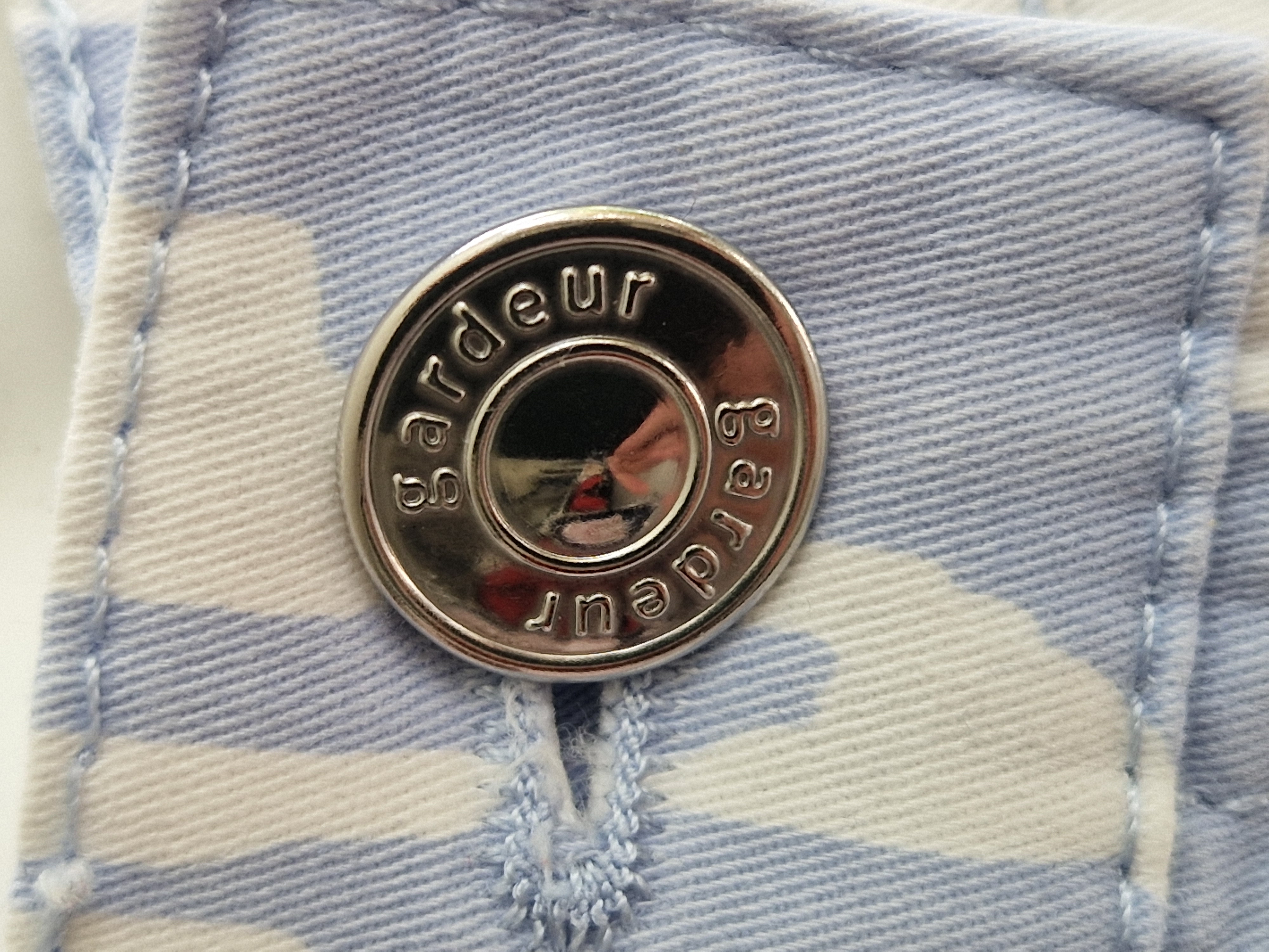 Gardeur jeans. Maat 42, Lichtblauw/wit/print.