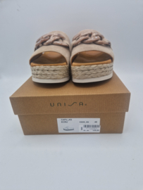 Unisa slippers Cafu. Maat 40, Ecru/suède.