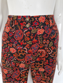 Geisha pantalon. Maat 36/38, Zwart/print.