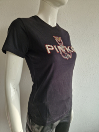PINKO T-shirt. Maat XS. Zwart/ parels & strass logo