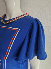 lisabetta Franchi statement sweater. IT. maat 44. Kobaltblauw