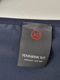 Penn & Ink jurk. Maat 40. Donkerblauw/ travelstof.