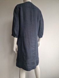 By-Bar jurk. Maat M. Donkerblauw/linnen.