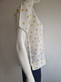 Sylver top. Maat 38, Crème/polkadots.