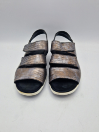 Durea sandalen. Maat 7, Metallic/leer.