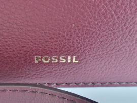 Fossil Ainsley Litehide crossbody tas. Wijnrood/leer.