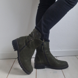 Piedi Nudi enkellaarsjes. Maat 38, Olijfgroen.