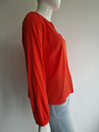 Comma blouse top. Maat 42, Oranje/rood.