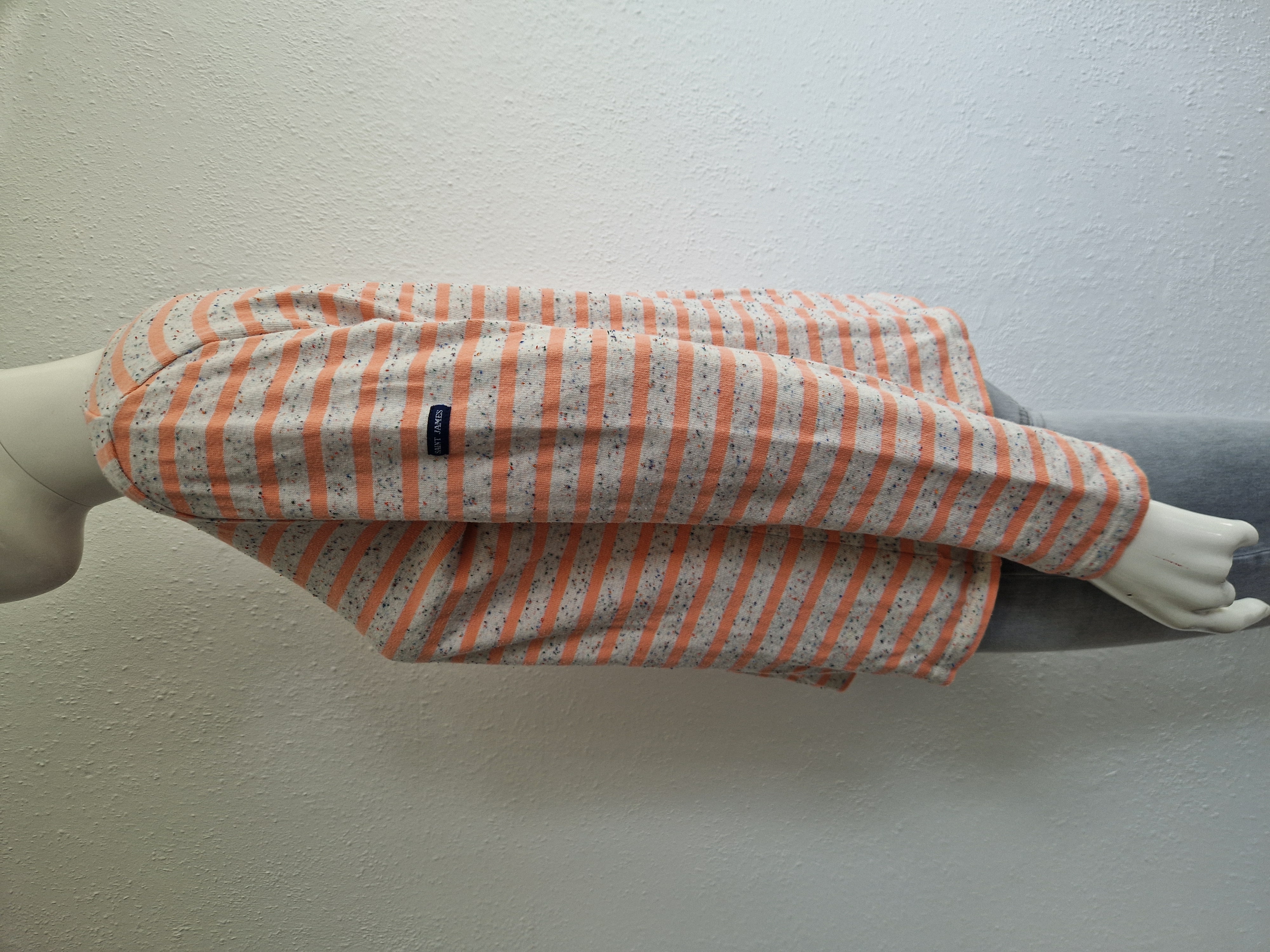 Saint James Bretons shirt. Maat 40, Zalm/crème.
