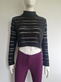 Sarah Pacini cropped trui. Maat AS. Zwart/merino wol.