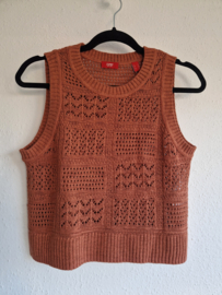 Esprit. Gehaakte spencer. Maat S. Roest
