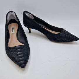 Dune London pumps. Mt. 38, Zwart/ leer.