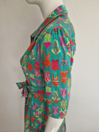 Lien & Giel jurk. Maat L. Mintgroen/badpakkenprint.