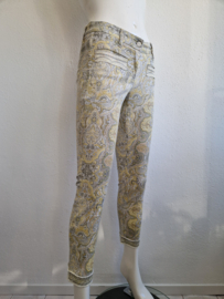 Cambio cropped pantalon Luise. Maat 34, Geel/print.