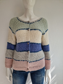 INTI vest. Maat M. Gestreept/baby alpaca.