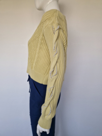 Gestuz PearlyGZ cardigan met parels S. Zachtgeel