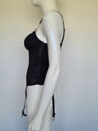 Marlies Dekkers torselet. Mt. 70D. Zwart/zilver.