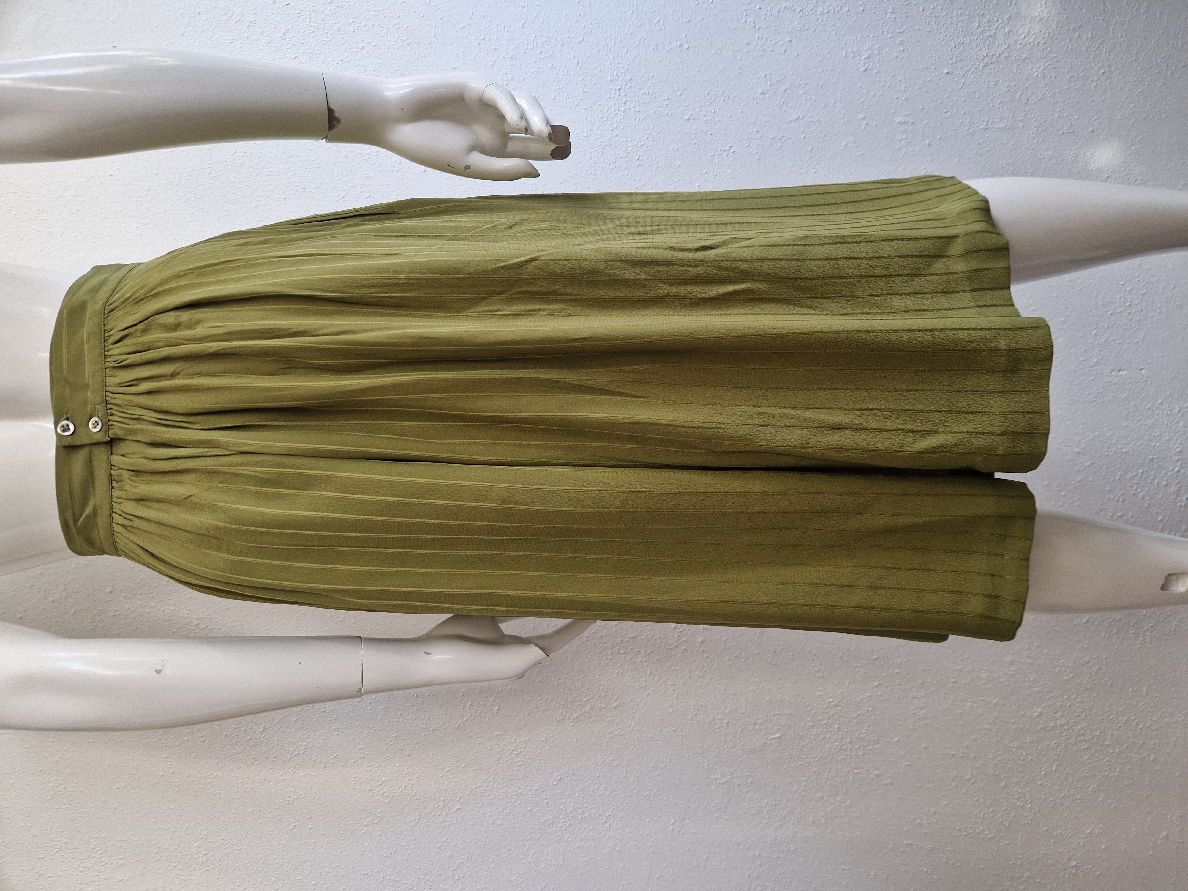 Christian Dior midi rok. IT maat 42, Groen/zijde.