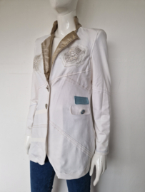 Elisa Cavaletti blazer.Maat 38, Crème/applicaties.